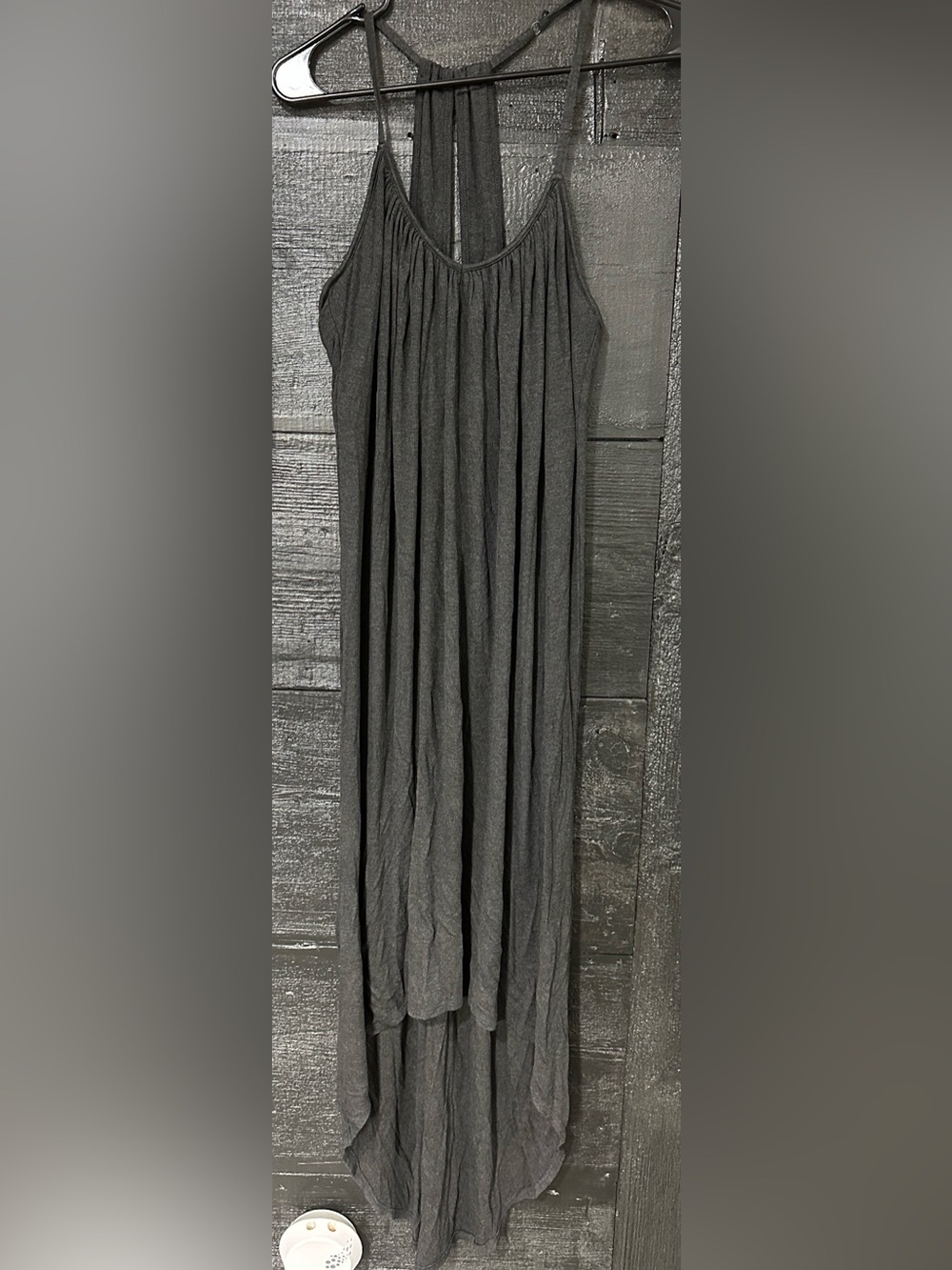 JJ Winks Charcoal Gray Gathered Knit Night Dress